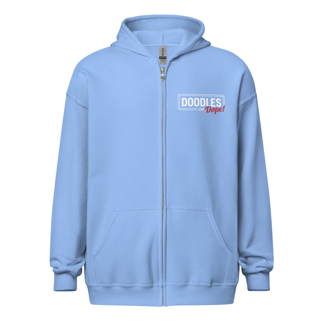 Doodles are Dope Zip Hoodie - Carolina Blue