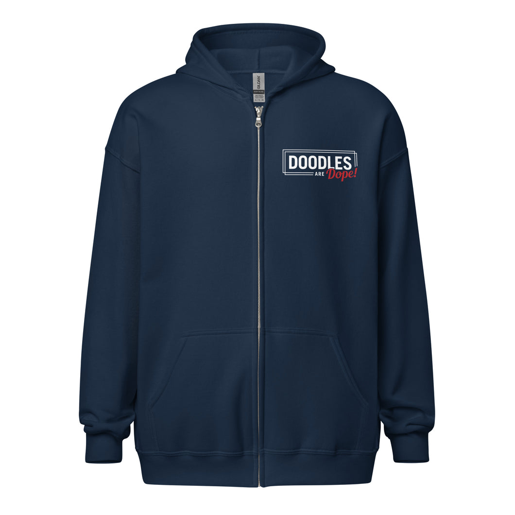 Doodles are Dope Zip Hoodie - Navy